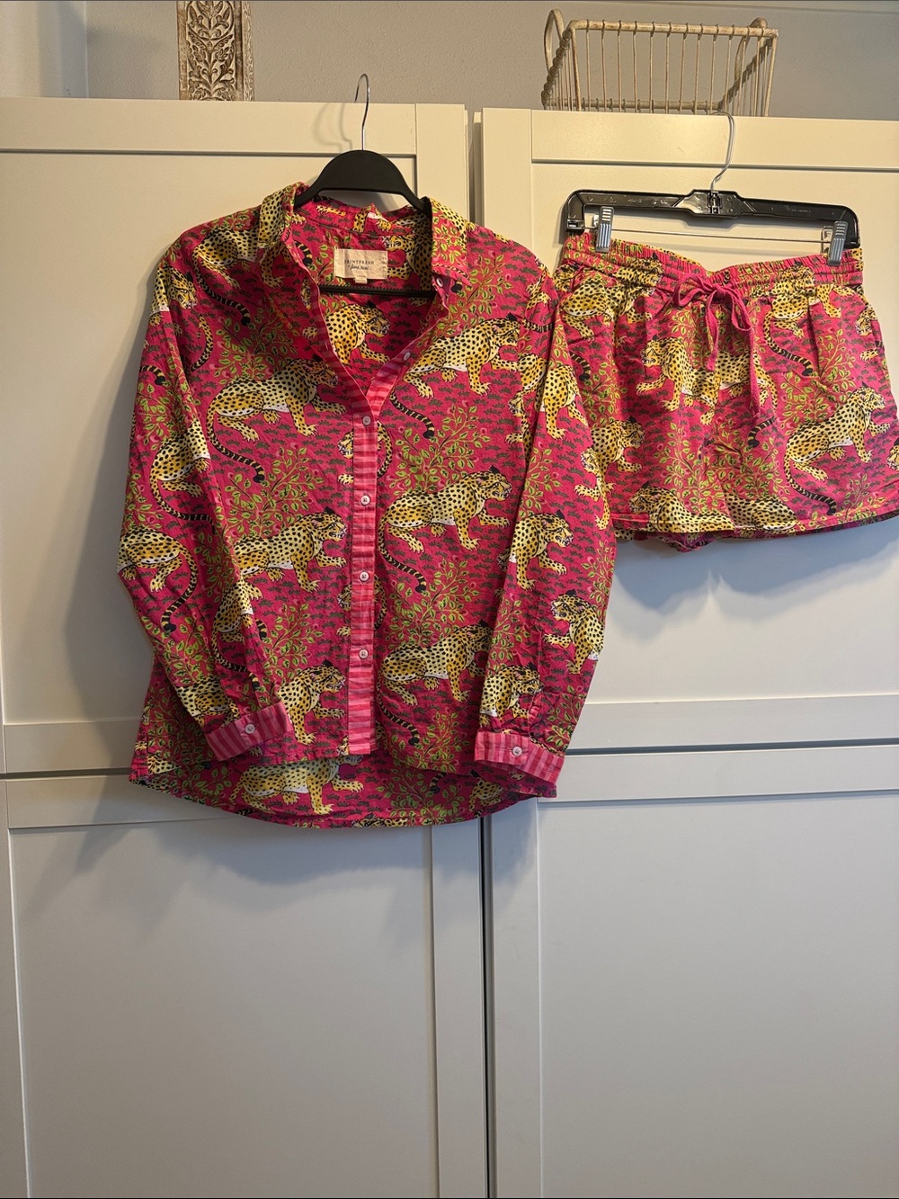 EUC Printfresh Pink Leopard Print Lounge/ Pajama Set